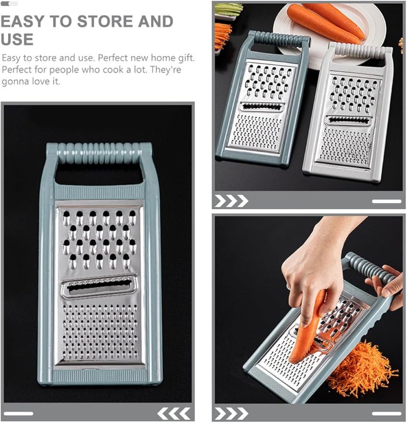 مبشرة مطبخ من الفولاذ المقاوم للصدأ الأخضر للخضروات والجبن والبطاطس والفواكه - Image 3